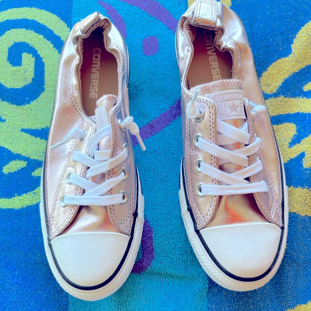Converse, pink metallic low top